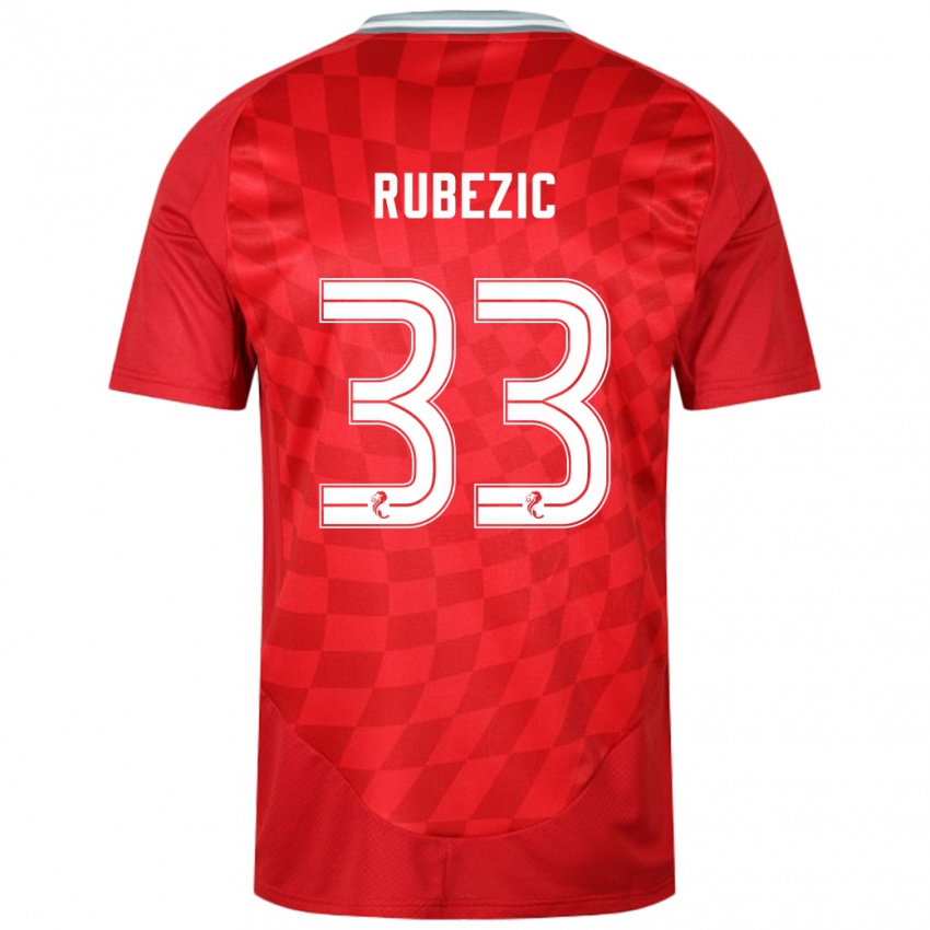 Homem Camisola Slobodan Rubezic #33 Vermelho Principal 2024/25 Camisa Brasil