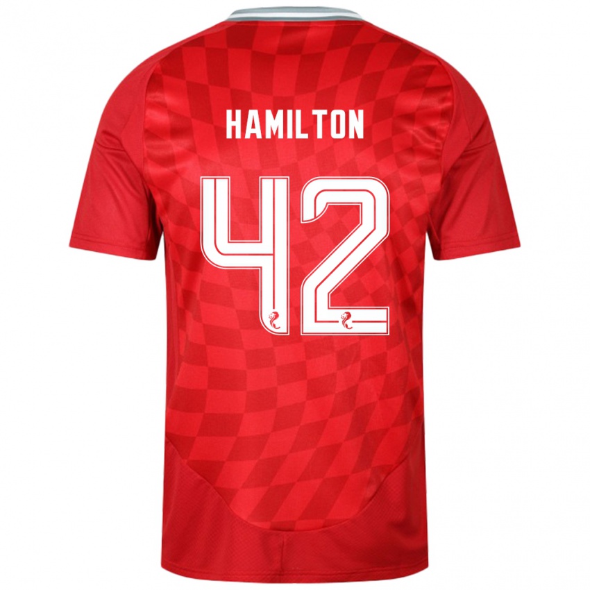 Homem Camisola Brendan Hamilton #42 Vermelho Principal 2024/25 Camisa Brasil