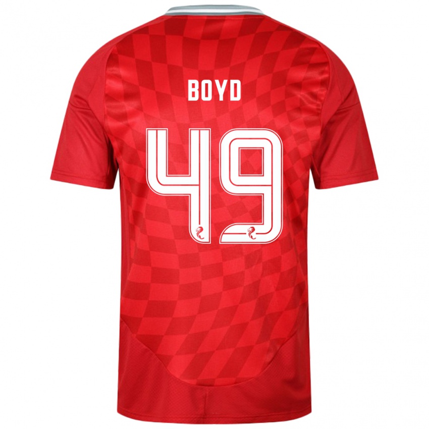 Homem Camisola Fletcher Boyd #49 Vermelho Principal 2024/25 Camisa Brasil