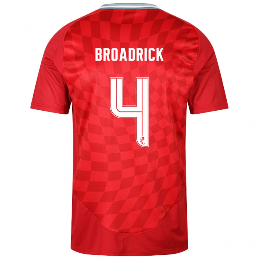 Homem Camisola Jessica Broadrick #4 Vermelho Principal 2024/25 Camisa Brasil