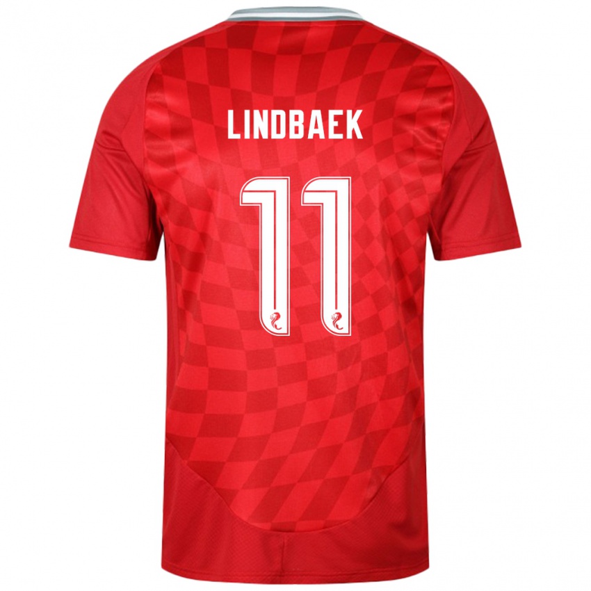 Homem Camisola Adele Lindbaek #11 Vermelho Principal 2024/25 Camisa Brasil