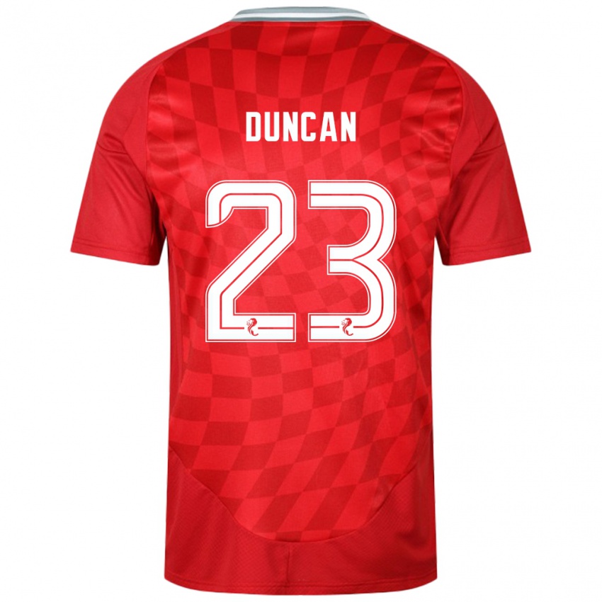 Homem Camisola Ryan Duncan #23 Vermelho Principal 2024/25 Camisa Brasil