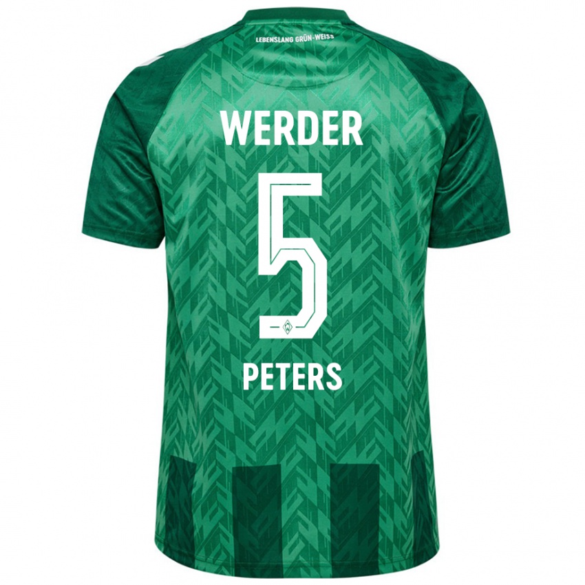 Homem Camisola Joshua Peters #5 Verde Principal 2024/25 Camisa Brasil