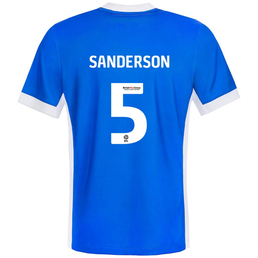 Homem Camisola Dion Sanderson #5 Branco Azul Principal 2024/25 Camisa Brasil