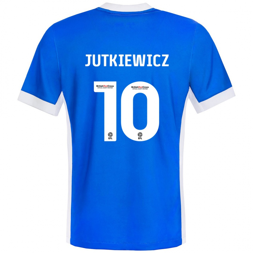 Homem Camisola Lukas Jutkiewicz #10 Branco Azul Principal 2024/25 Camisa Brasil