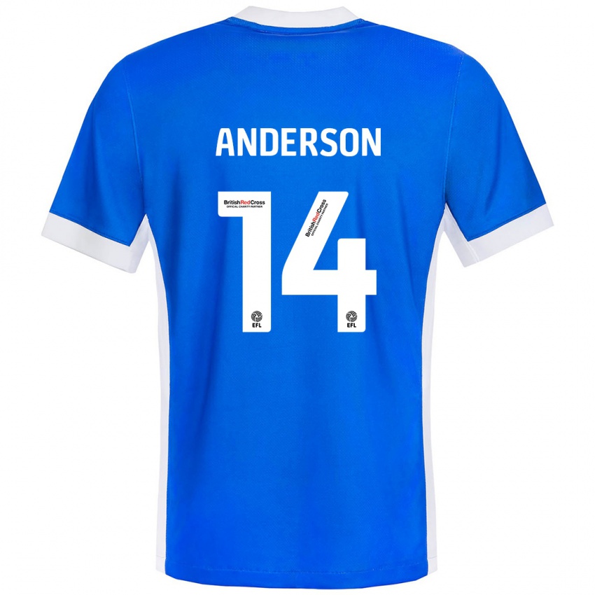 Homem Camisola Keshi Anderson #14 Branco Azul Principal 2024/25 Camisa Brasil