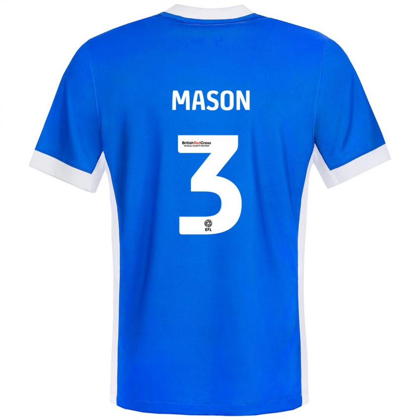 Homem Camisola Ellie Mason #3 Branco Azul Principal 2024/25 Camisa Brasil