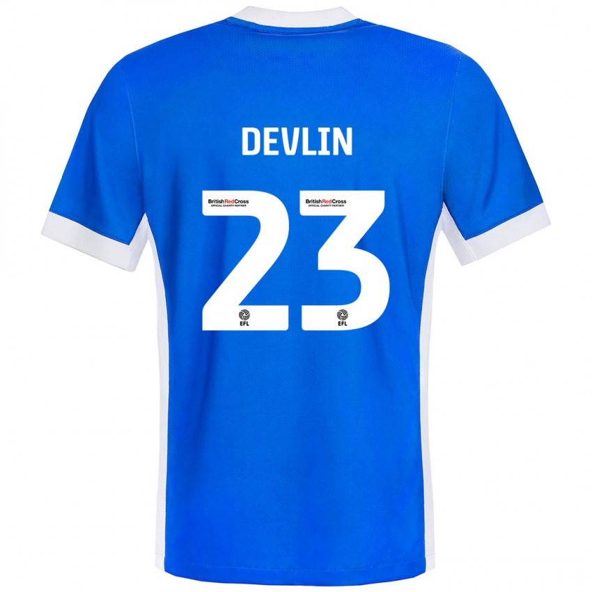 Homem Camisola Charlotte Devlin #23 Branco Azul Principal 2024/25 Camisa Brasil