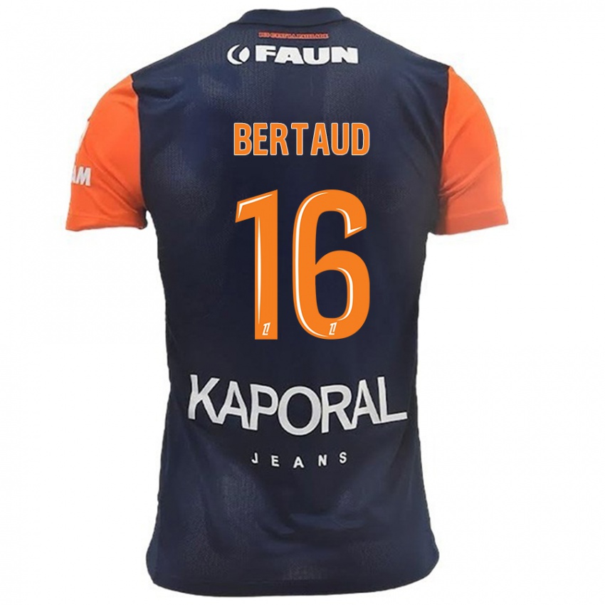 Homem Camisola Dimitry Bertaud #16 Laranja Azul Marinho Principal 2024/25 Camisa Brasil