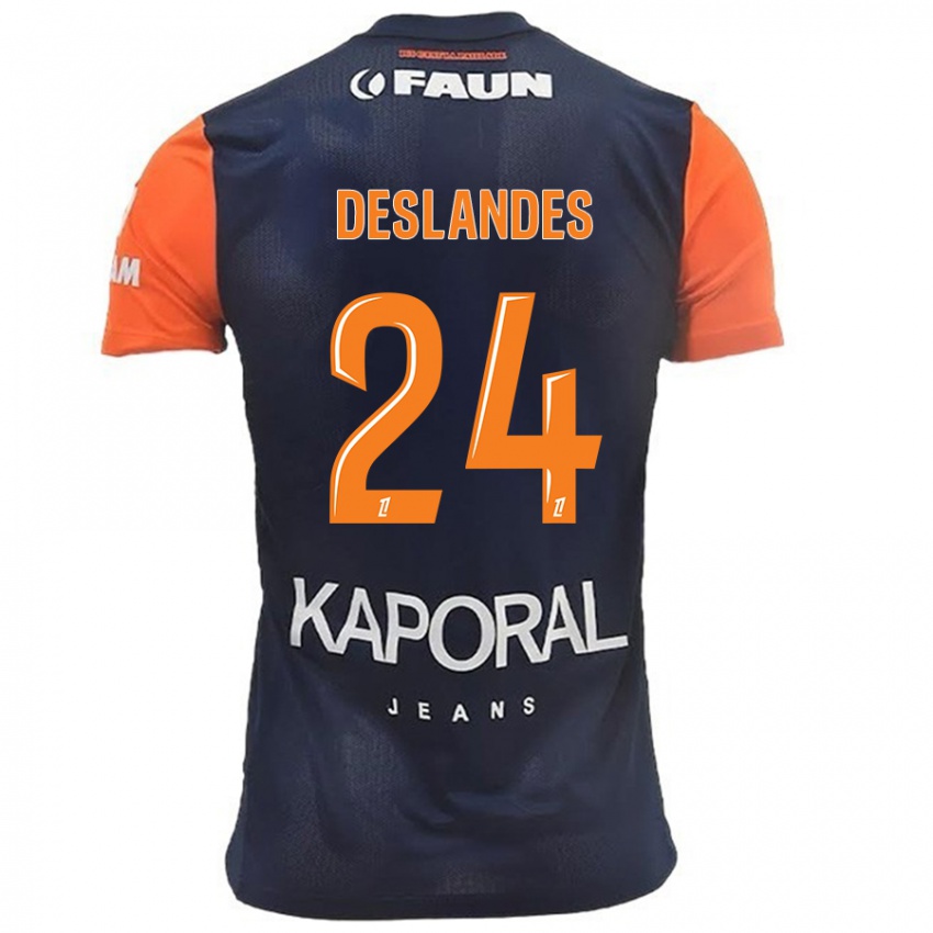 Homem Camisola Océane Deslandes #24 Laranja Azul Marinho Principal 2024/25 Camisa Brasil