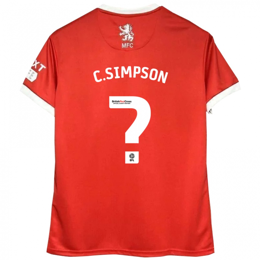 Homem Camisola Cameron Simpson #0 Vermelho Branco Principal 2024/25 Camisa Brasil