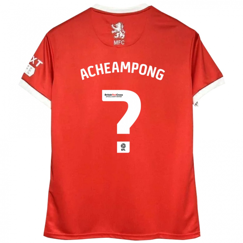 Homem Camisola Prince Acheampong #0 Vermelho Branco Principal 2024/25 Camisa Brasil