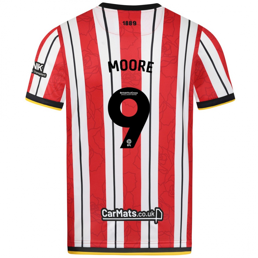 Homem Camisola Kieffer Moore #9 Listras Brancas Vermelhas Principal 2024/25 Camisa Brasil