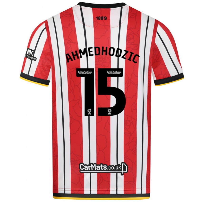 Homem Camisola Anel Ahmedhodzic #15 Listras Brancas Vermelhas Principal 2024/25 Camisa Brasil