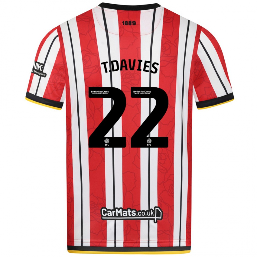 Homem Camisola Tom Davies #22 Listras Brancas Vermelhas Principal 2024/25 Camisa Brasil