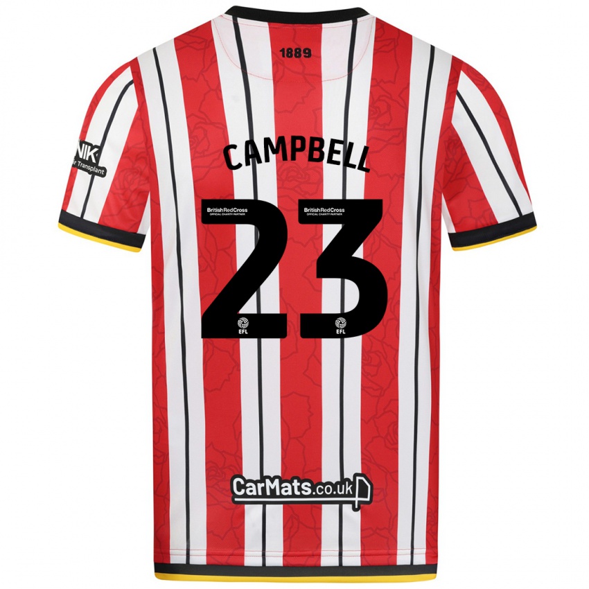 Homem Camisola Tyrese Campbell #23 Listras Brancas Vermelhas Principal 2024/25 Camisa Brasil