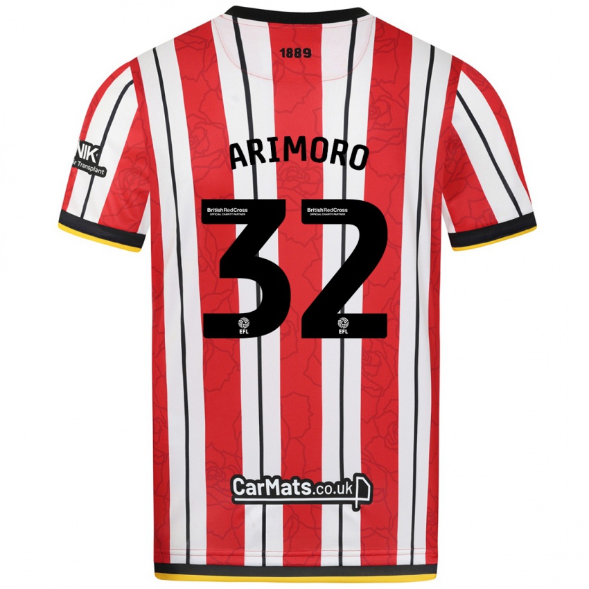 Homem Camisola Juliet Khinde Adebowale-Arimoro #32 Listras Brancas Vermelhas Principal 2024/25 Camisa Brasil