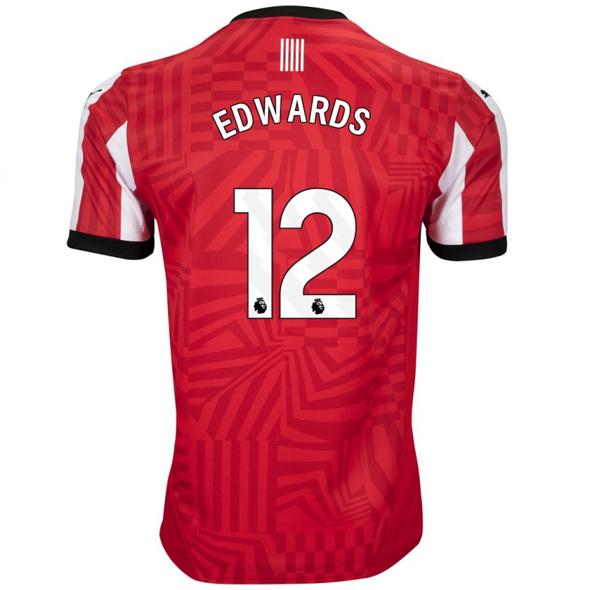 Homem Camisola Ronnie Edwards #12 Vermelho Branco Principal 2024/25 Camisa Brasil