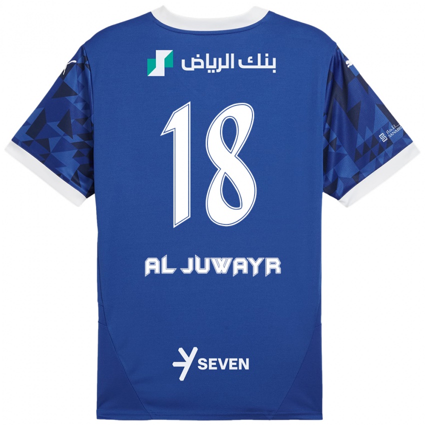 Homem Camisola Musab Al-Juwayr #18 Azul Escuro Branco Principal 2024/25 Camisa Brasil