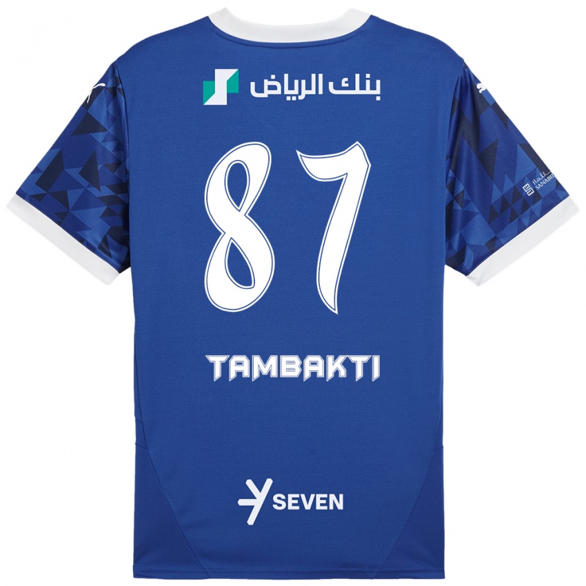 Homem Camisola Hassan Tambakti #87 Azul Escuro Branco Principal 2024/25 Camisa Brasil