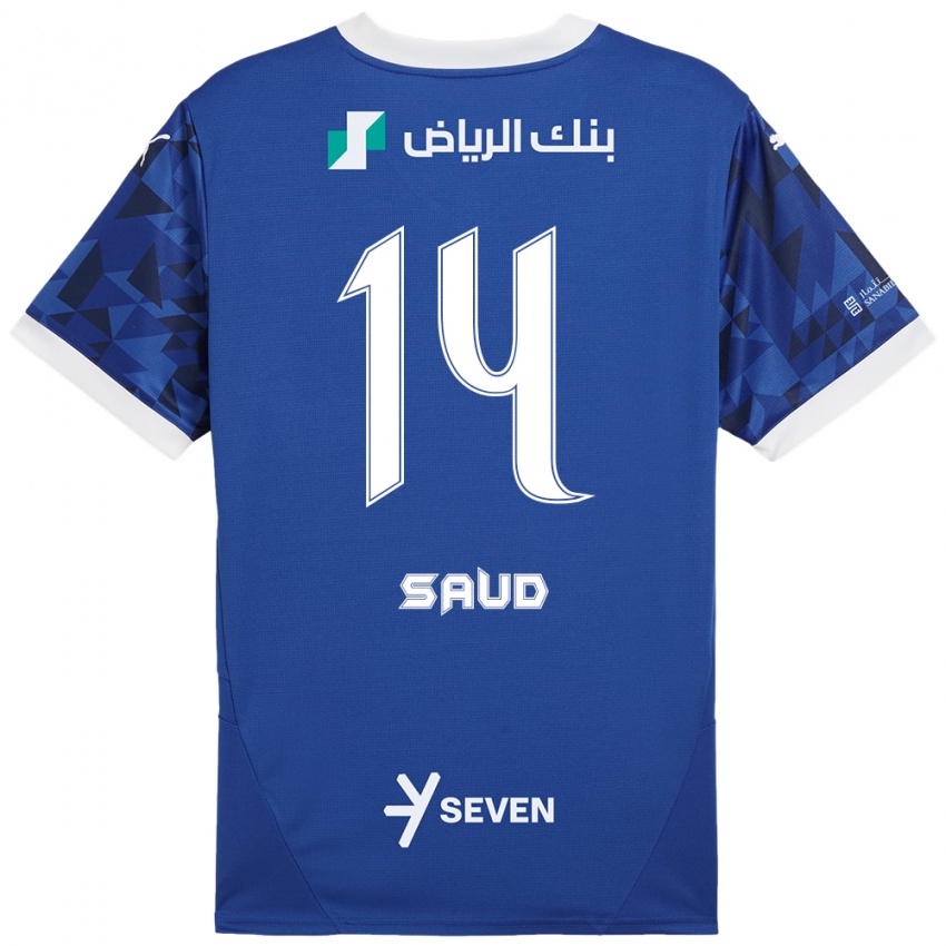 Homem Camisola Nouf Saud #14 Azul Escuro Branco Principal 2024/25 Camisa Brasil