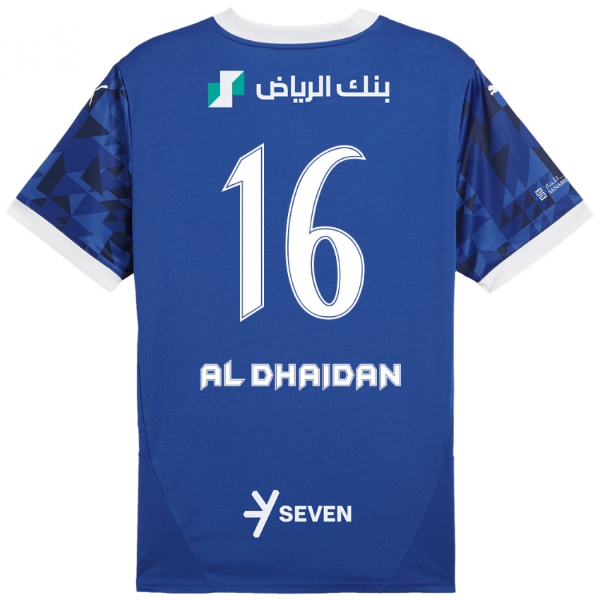 Homem Camisola Nadia Al-Dhaidan #16 Azul Escuro Branco Principal 2024/25 Camisa Brasil