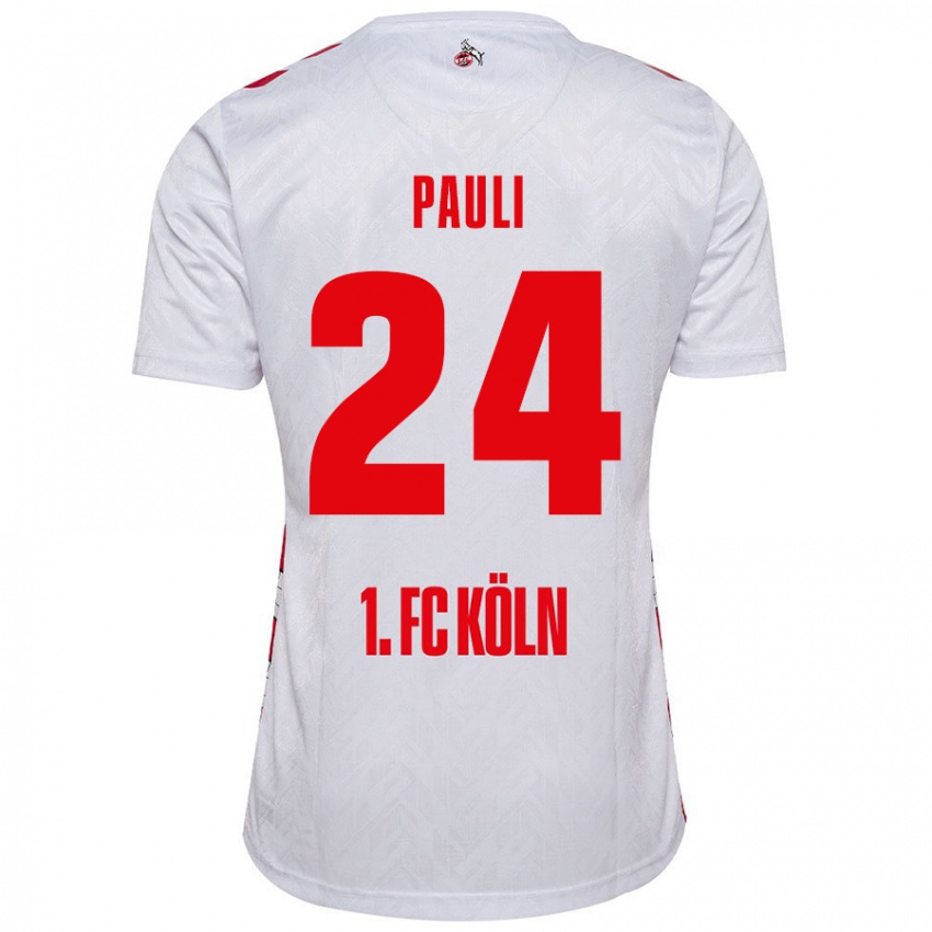 Homem Camisola Julian Pauli #24 Vermelho Branco Principal 2024/25 Camisa Brasil