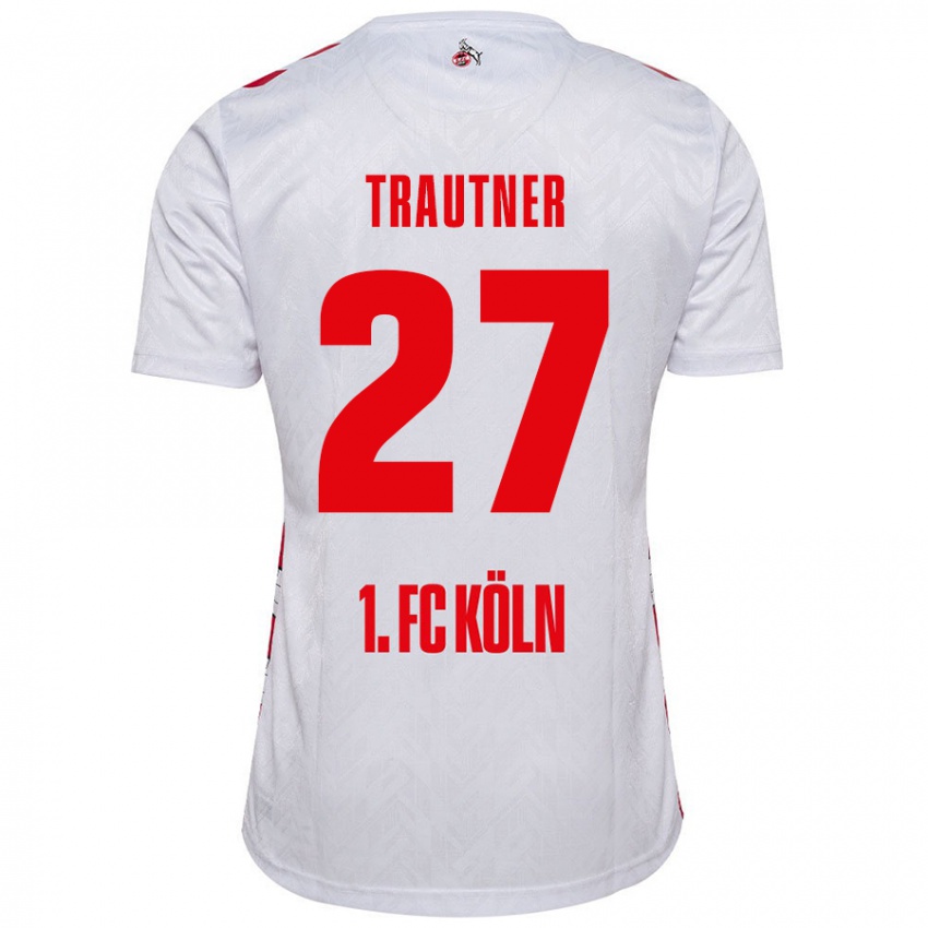 Homem Camisola Tobias Trautner #27 Vermelho Branco Principal 2024/25 Camisa Brasil