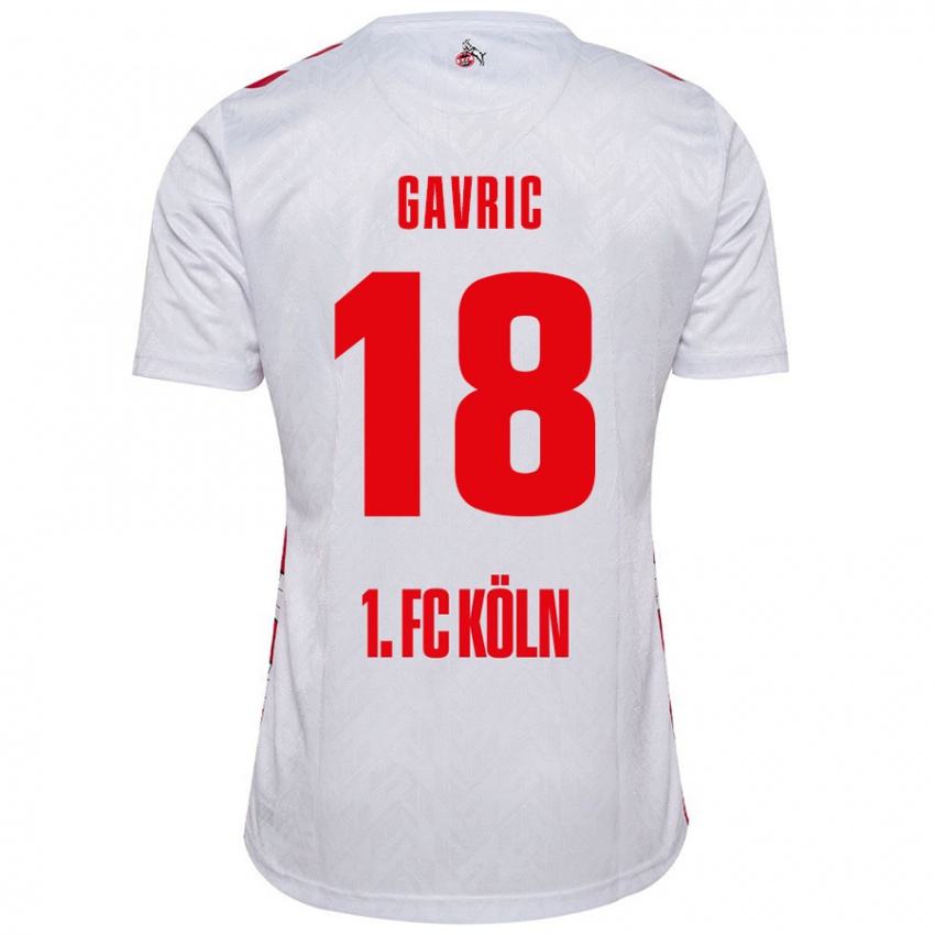 Homem Camisola Andrea Gavrić #18 Vermelho Branco Principal 2024/25 Camisa Brasil