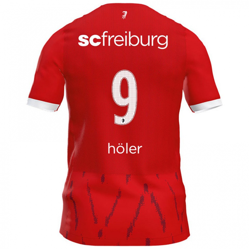 Homem Camisola Lucas Höler #9 Vermelho Principal 2024/25 Camisa Brasil