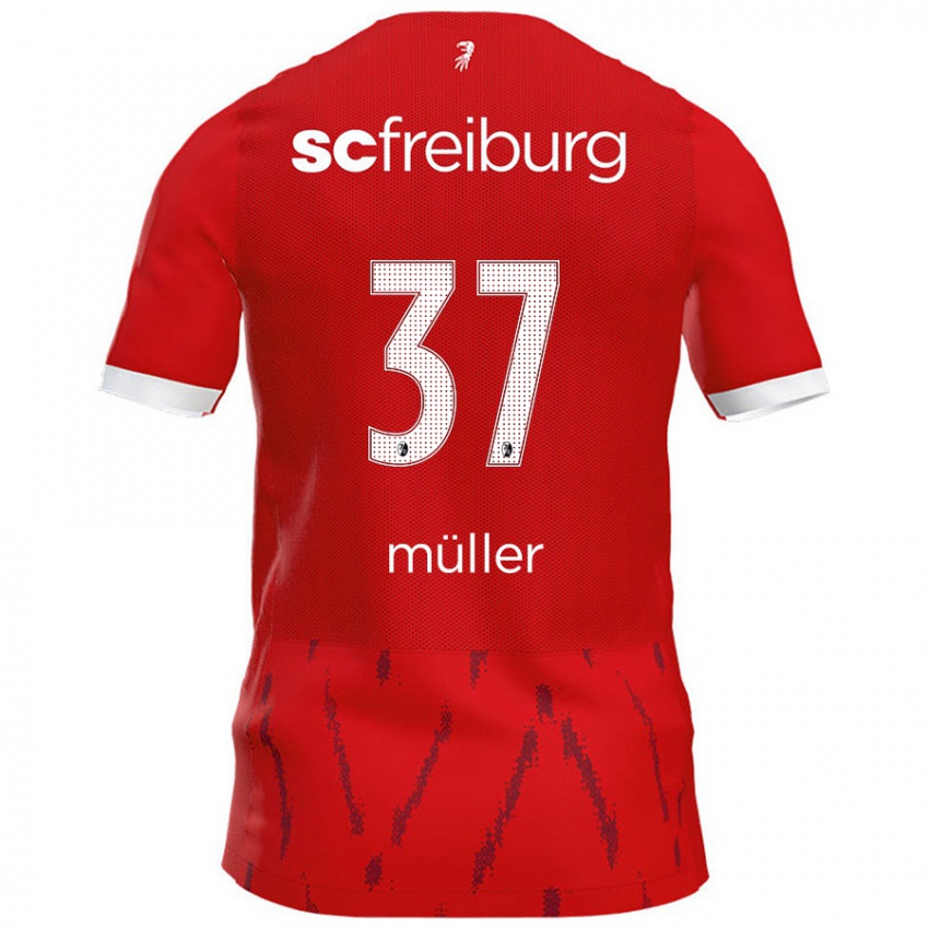 Homem Camisola Ruben Müller #37 Vermelho Principal 2024/25 Camisa Brasil