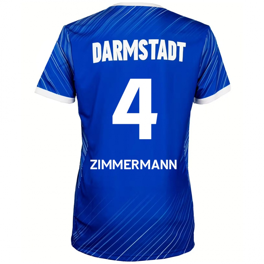 Homem Camisola Christoph Zimmermann #4 Branco Azul Principal 2024/25 Camisa Brasil