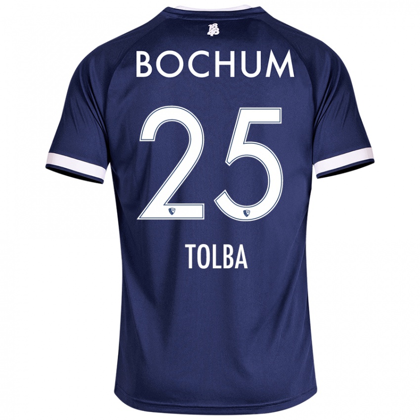 Homem Camisola Mohammed Tolba #25 Azul Escuro Principal 2024/25 Camisa Brasil