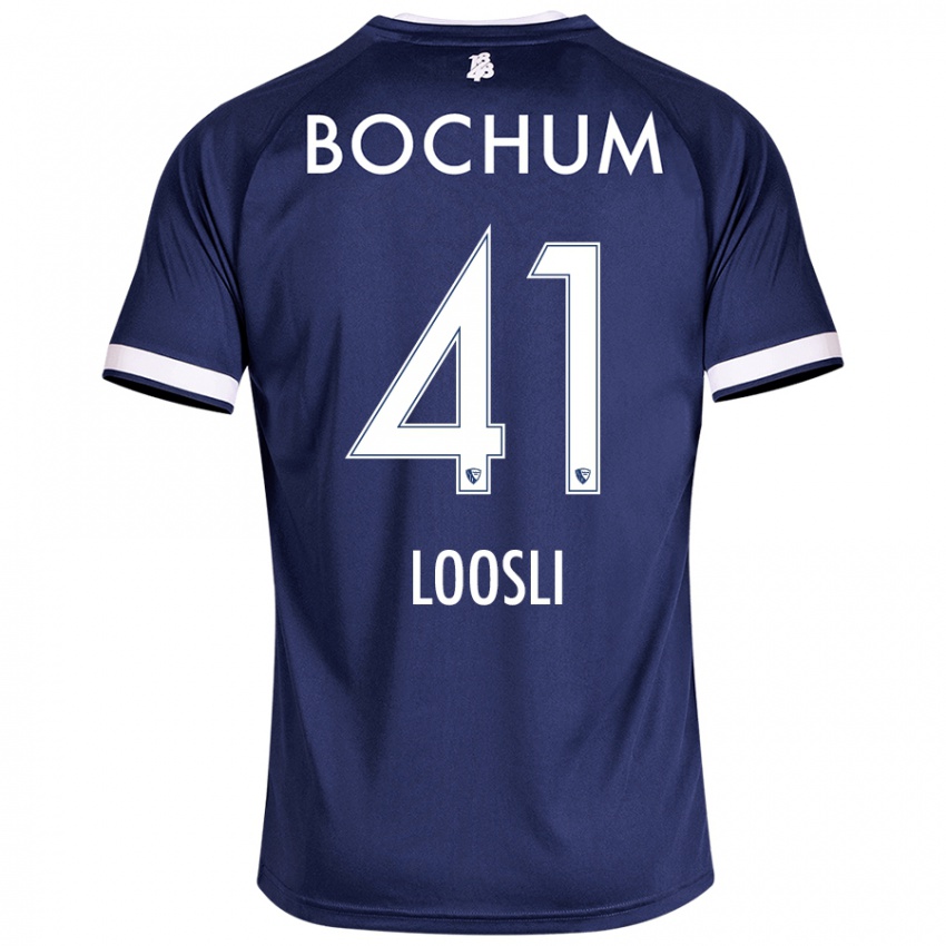 Homem Camisola Noah Loosli #41 Azul Escuro Principal 2024/25 Camisa Brasil