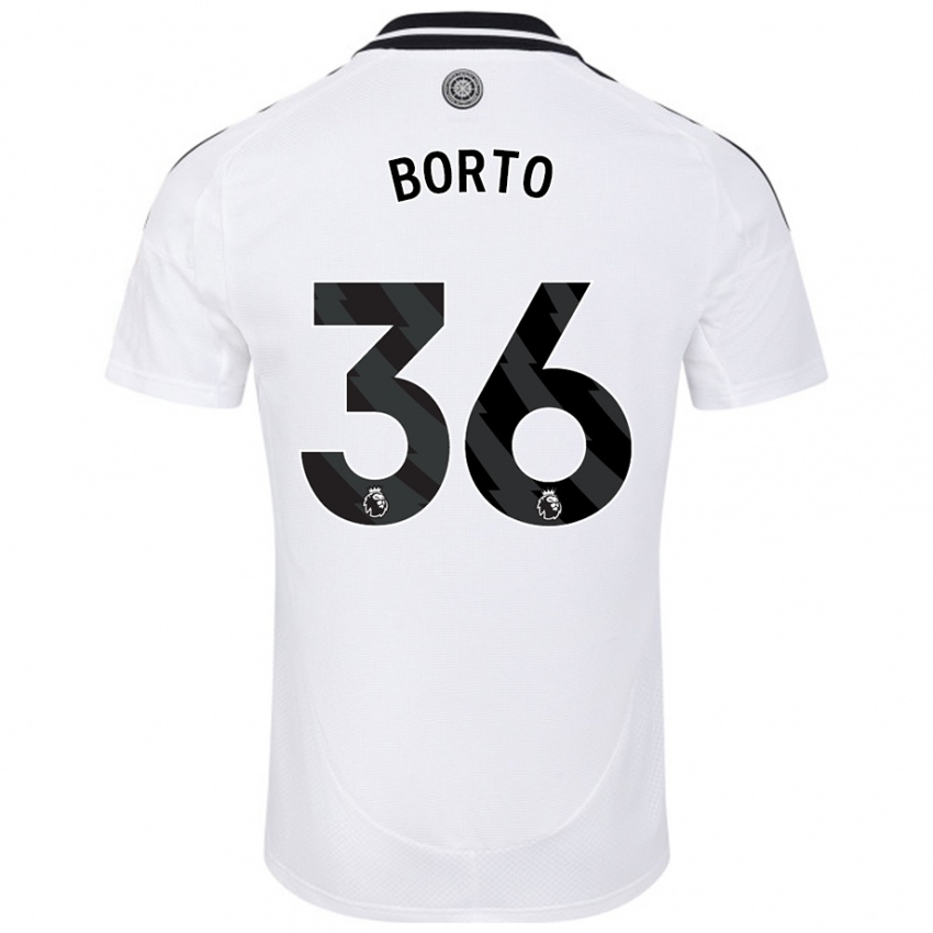 Homem Camisola Alex Borto #36 Branco Principal 2024/25 Camisa Brasil