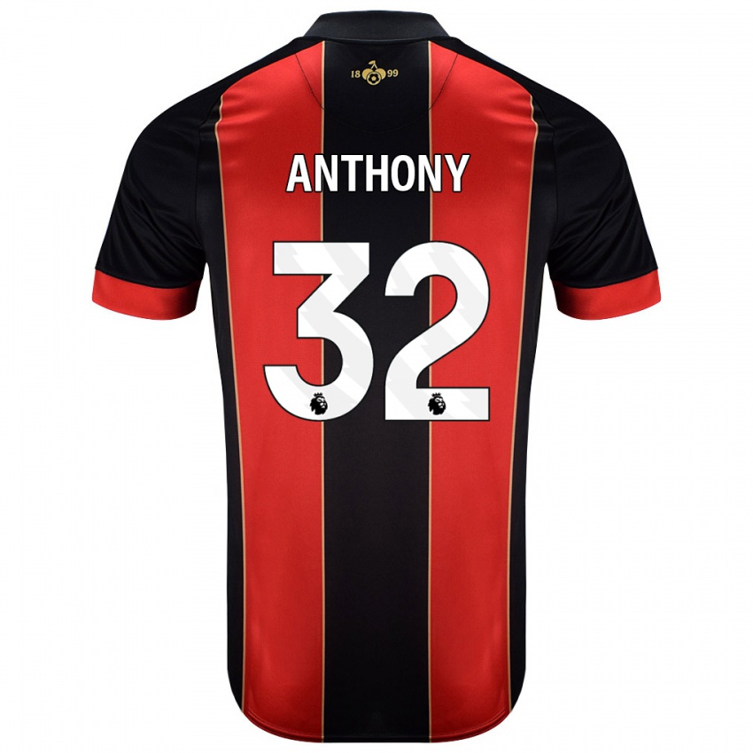 Homem Camisola Jaidon Anthony #32 Vermelho Preto Principal 2024/25 Camisa Brasil