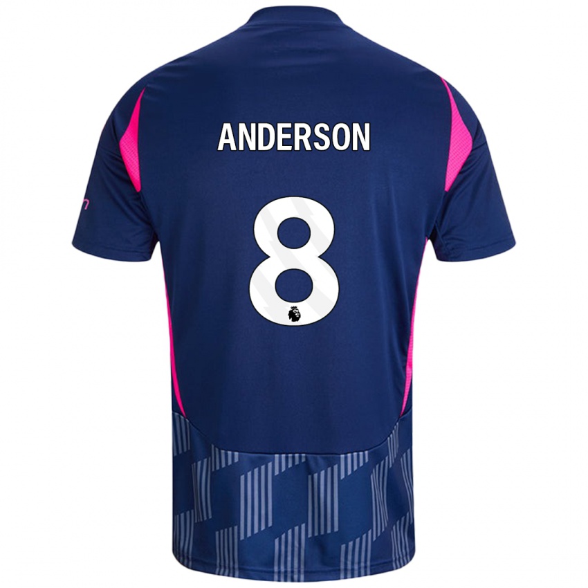 Homem Camisola Elliot Anderson #8 Rosa Azul Real Alternativa 2024/25 Camisa Brasil