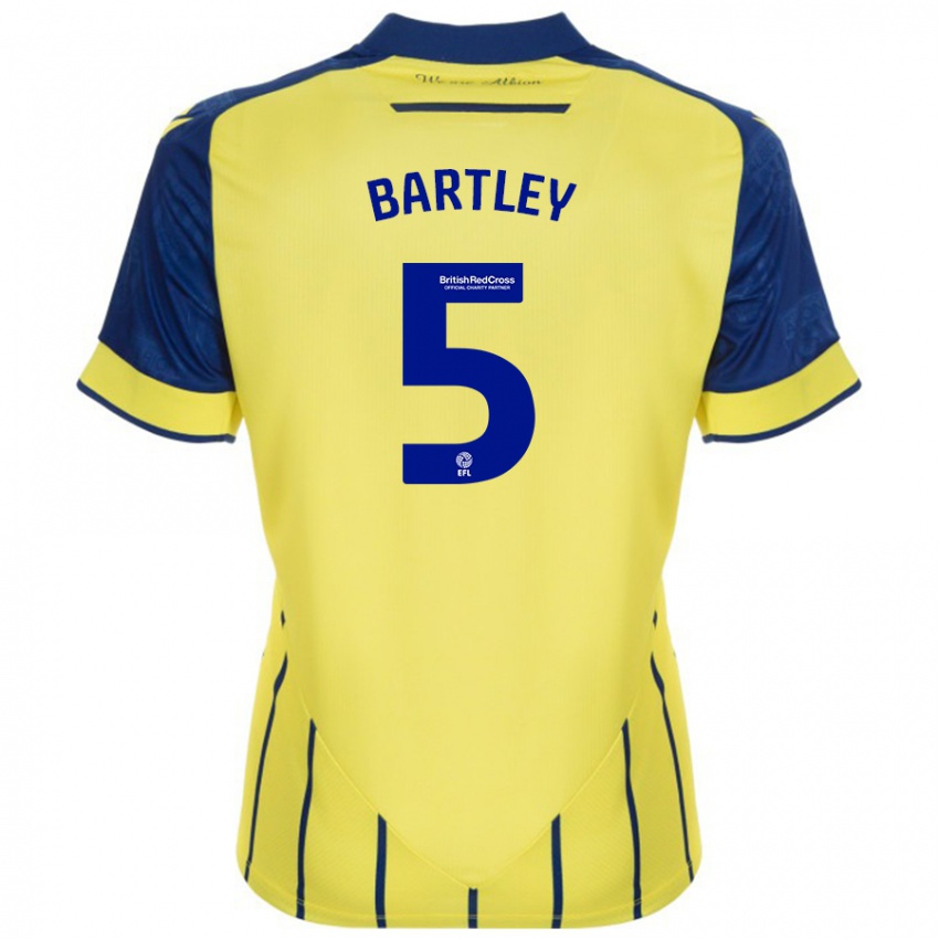 Homem Camisola Kyle Bartley #5 Azul Amarelo Alternativa 2024/25 Camisa Brasil