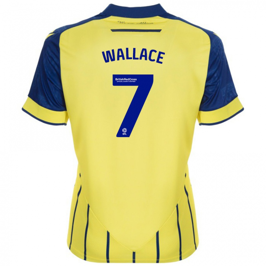 Homem Camisola Jed Wallace #7 Azul Amarelo Alternativa 2024/25 Camisa Brasil