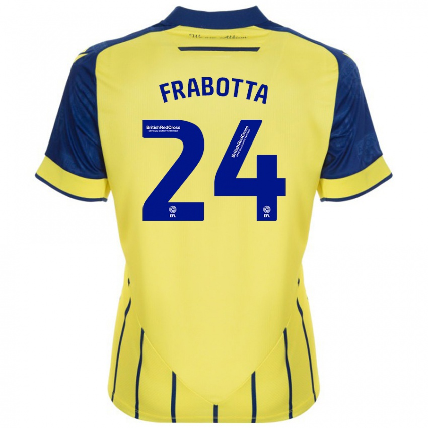 Homem Camisola Gianluca Frabotta #24 Azul Amarelo Alternativa 2024/25 Camisa Brasil