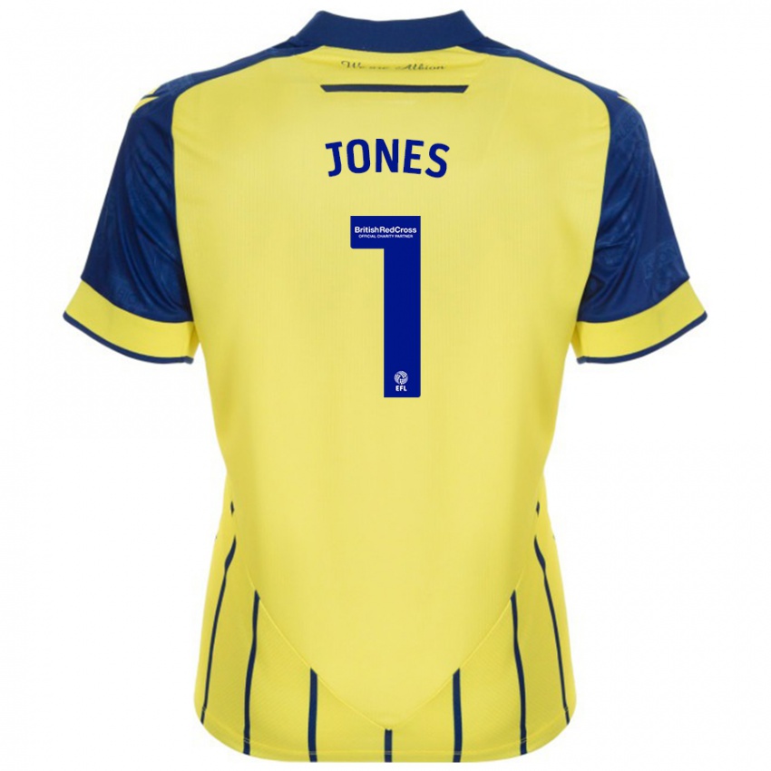 Homem Camisola Lucy Jones #1 Azul Amarelo Alternativa 2024/25 Camisa Brasil