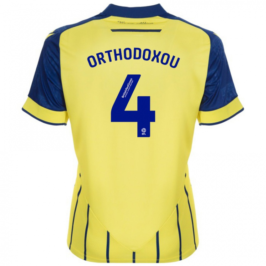 Homem Camisola Francesca Orthodoxou #4 Azul Amarelo Alternativa 2024/25 Camisa Brasil