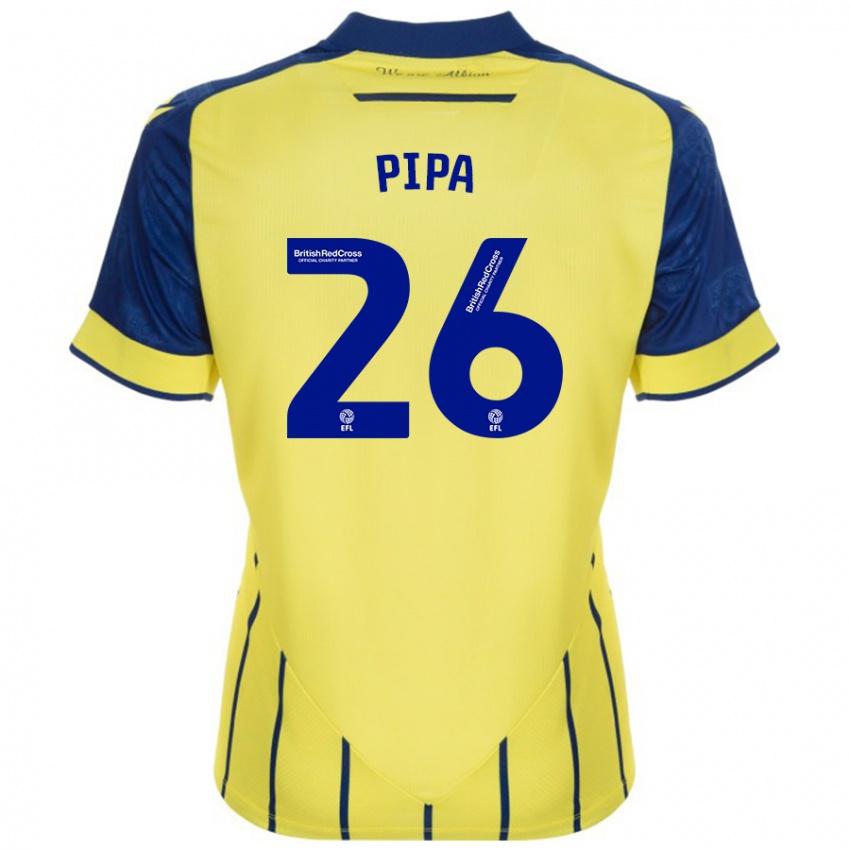 Homem Camisola Pipa #26 Azul Amarelo Alternativa 2024/25 Camisa Brasil