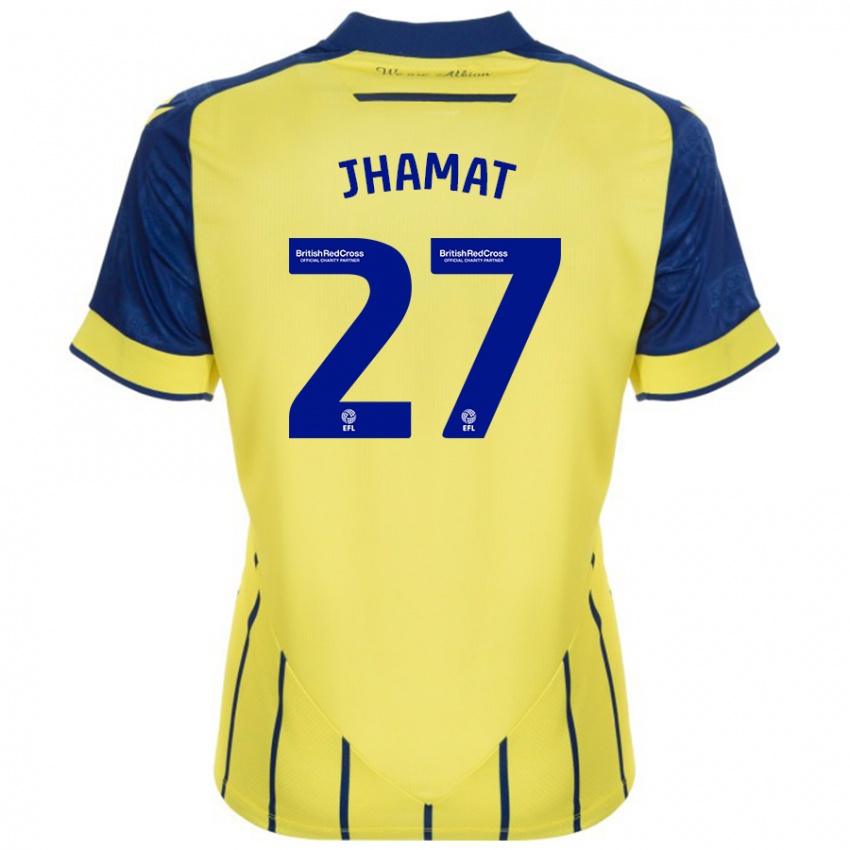 Homem Camisola Simran Jhamat #27 Azul Amarelo Alternativa 2024/25 Camisa Brasil