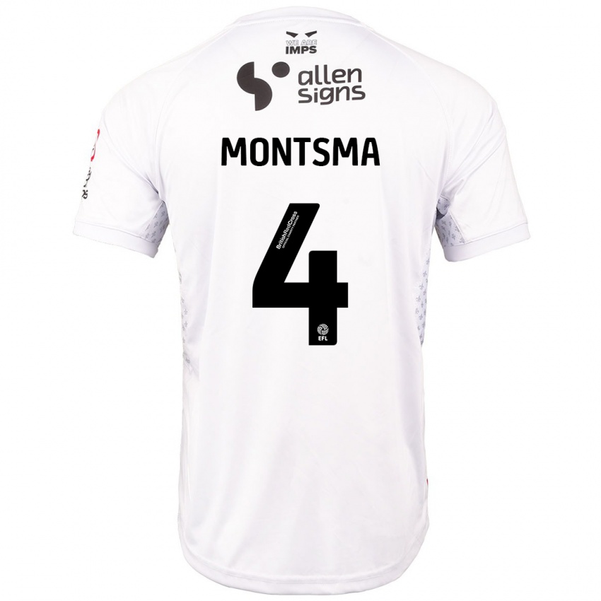 Homem Camisola Lewis Montsma #4 Branco Vermelho Alternativa 2024/25 Camisa Brasil