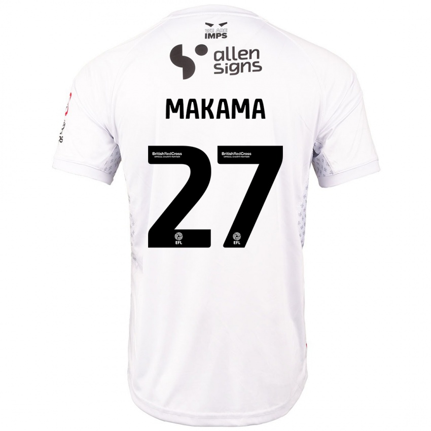 Homem Camisola Jovon Makama #27 Branco Vermelho Alternativa 2024/25 Camisa Brasil