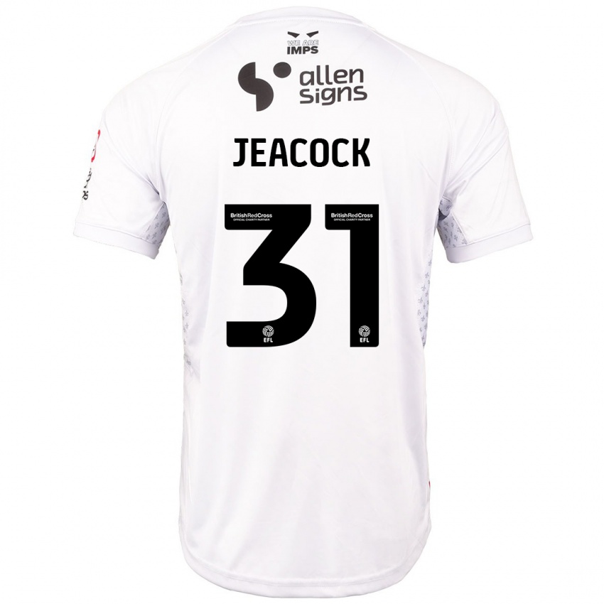 Homem Camisola Zach Jeacock #31 Branco Vermelho Alternativa 2024/25 Camisa Brasil