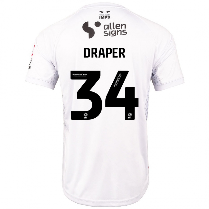 Homem Camisola Freddie Draper #34 Branco Vermelho Alternativa 2024/25 Camisa Brasil