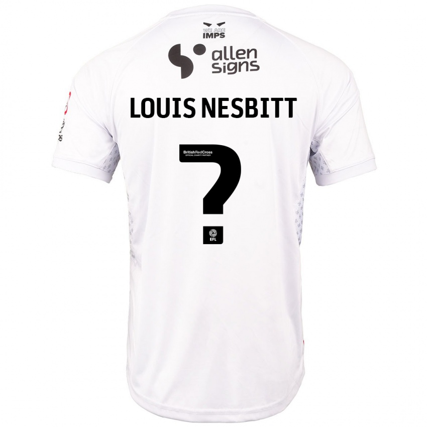 Homem Camisola Louis Nesbitt #0 Branco Vermelho Alternativa 2024/25 Camisa Brasil