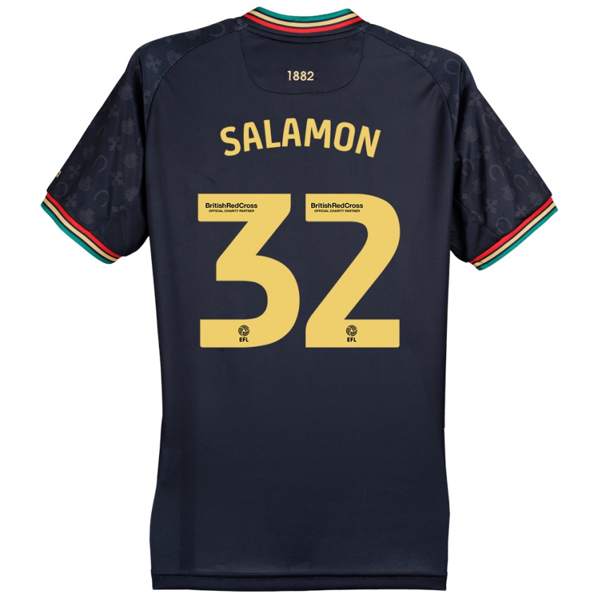 Homem Camisola Matteo Salamon #32 Azul Da Marinha Escura Alternativa 2024/25 Camisa Brasil